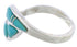 Silver Turquoise Inlay Southwestern Jewelry Ring Size 7-1/2 AX87740